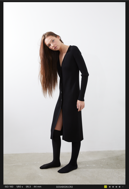 Leo Longline Cardigan in Black