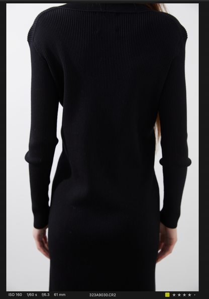 Leo Longline Cardigan in Black